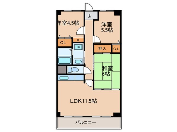 エーデルハイム園田の物件間取画像